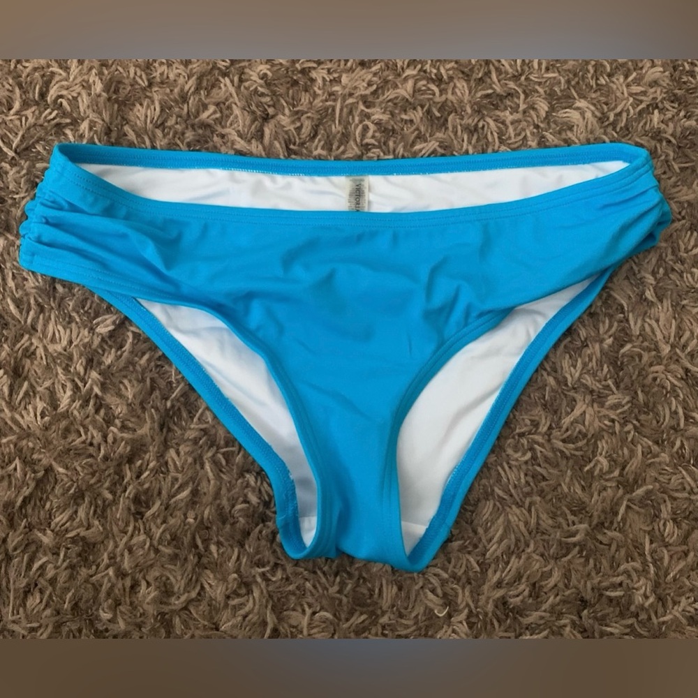 Victoria’s Secret Forever Sexy Swim Gathered Side Bikini Bottom Aqua Blue 4FK S